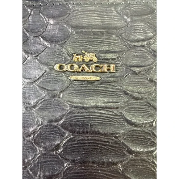 Coach 36879 Stamped Snakeskin Stanton Carryall Navy Leather Handbag - Picture 9 of 17